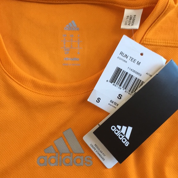 adidas climalite womens run tee orange top Small - Picture 7 of 8